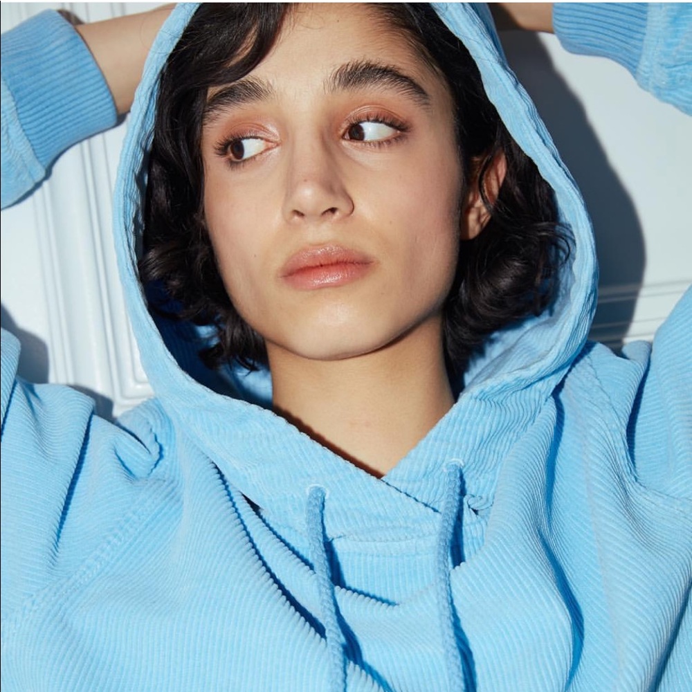 Corduroy Sweatshirt Pullover Blue Cords Unisex